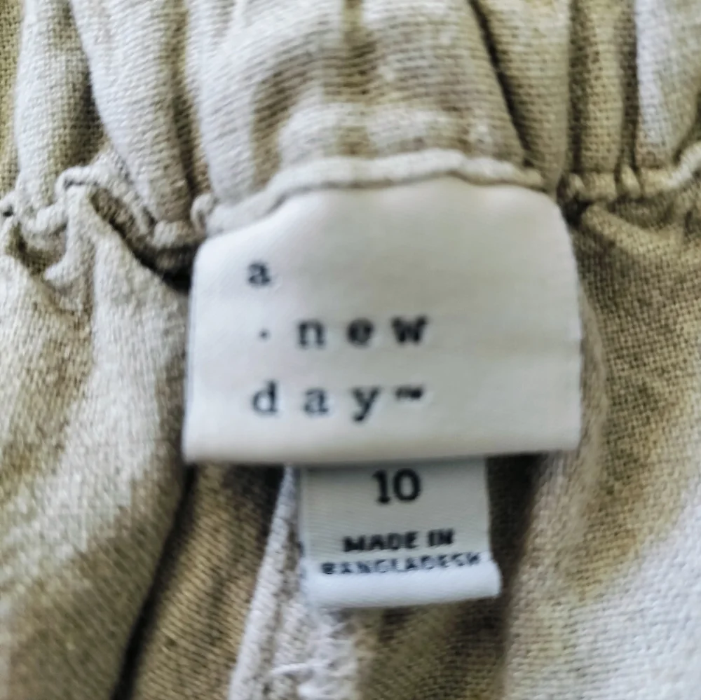 A New Day Women's Linen Rayon Wrap Skort NWT Size 10 Natural